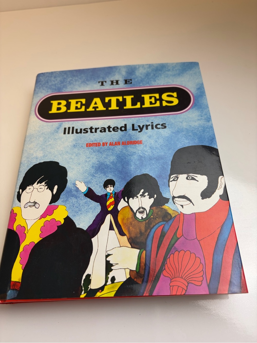 The Beatles Illustrated Lyrics Poster - Blue, Yellow, Red